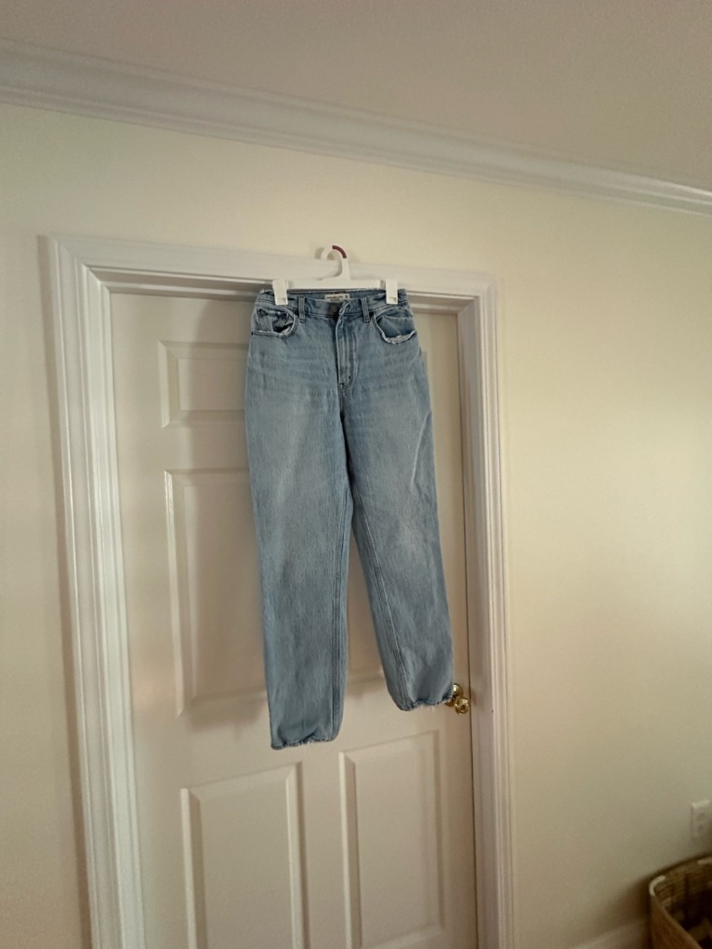 Abercrombie & Fitch Light Blue High-Rise Straight Jeans